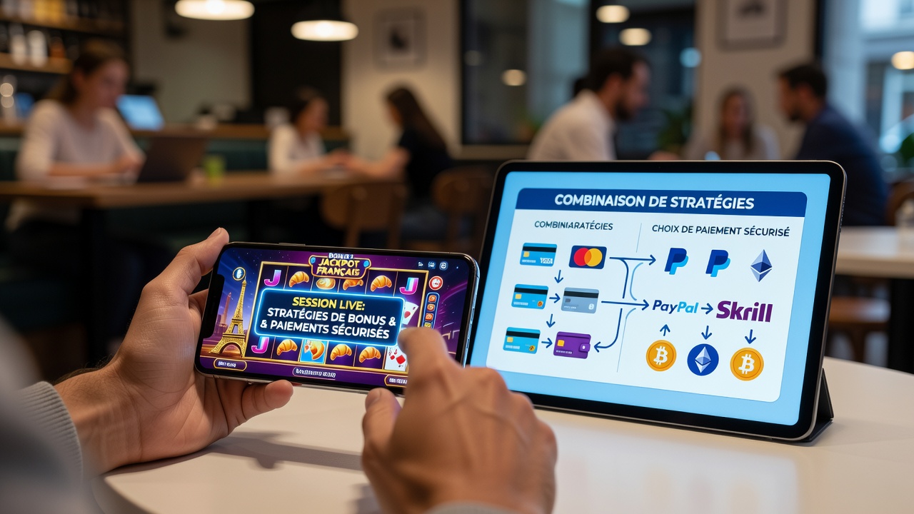 Mobile live session interface showing slot bonuses and secure payment confirmation